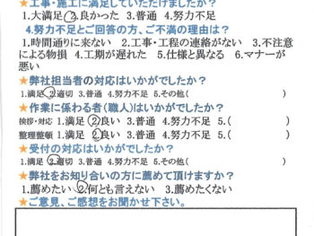 漏水修繕　工事・施工に満足