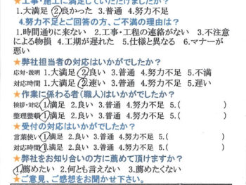 知人の紹介でキッチン工事、作業の職人さんにも満足！