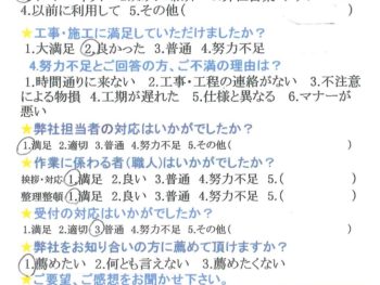 インターネットを見て浴室・洗面所改修工事、担当者の対応も満足